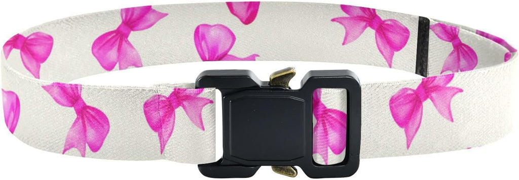 Bow Tie Adjustable Kids Elastic Belts, Girls Boys Stretch Waist Belt with Aluminum Alloy Buckle