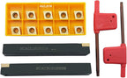 1/2"/12mm Shank Indexable Carbide Turning Tool Insert Holder Set 2pcs SCACR1212H09 SCACL1212H09 Metal Lathe Cutting Tools with 12pcs CCMT32.51 CCMT09T304 Indexable Carbide Turning Insert Blade