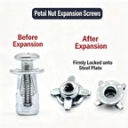 60PCS Button Rivet Locking Nuts Set M4 M5 M6 Flower Nuts with Riveting Tool