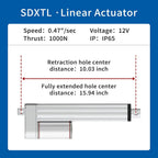 Stroke 5.9inch 220 lbs 12v 0.47"/sec Electric Linear Motor Actuator with Mounting Brackets Remote Control