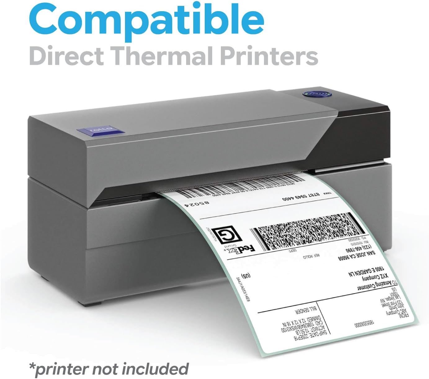 Direct Thermal Labels - 4 x 6 inch - White, 500 Labels | 1 Fanfold Stack, Perforated, BPA Free, Paper Material