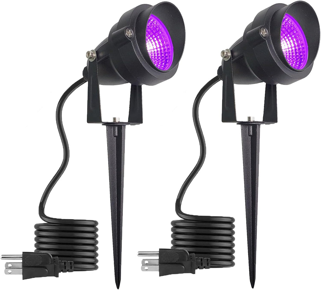 20W Halloween Spotlight Outdoor, Black Light Spotlight, Waterproof IP66 with Purple LED Landscape Lighting, Ideal for