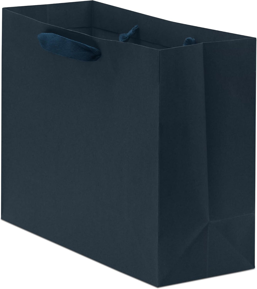 Navy Gift Bags, 16x6x12 Large Blue Gift Bags, 50 Pack