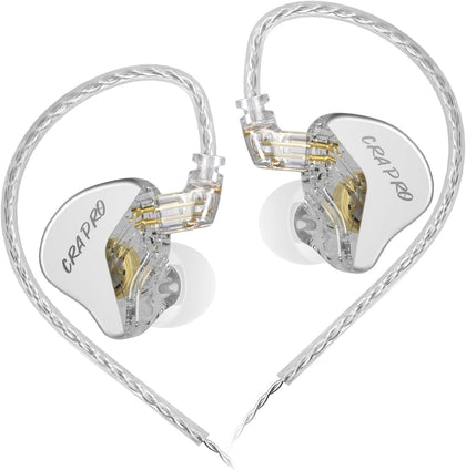 CRA PRO in Ear Monitor Headphones, Ultra-Thin DLC Diaphragm Dynamic Driver Gaming Earbuds, Clear Sound & Deep Bass