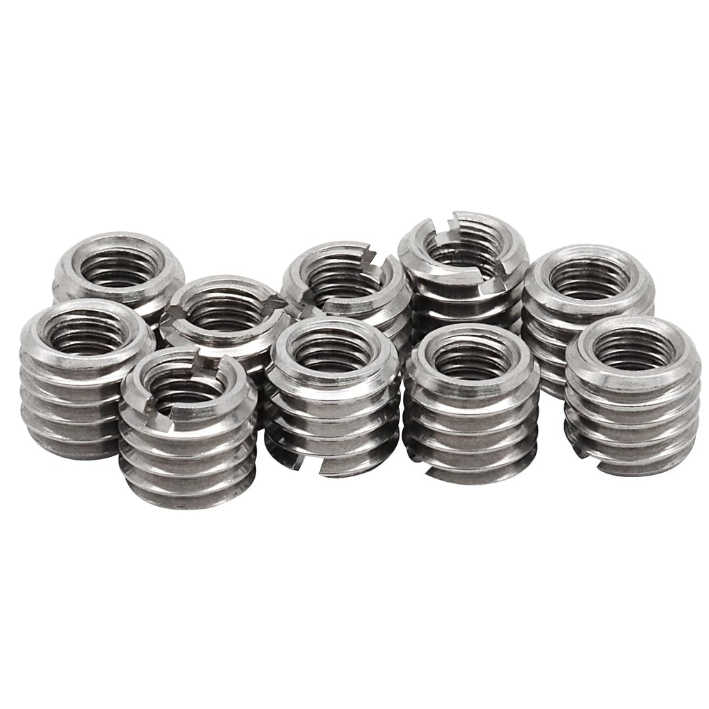 10Pcs Self Tapping Thread Inserts, Stainless Steel M5 Female M8 Male