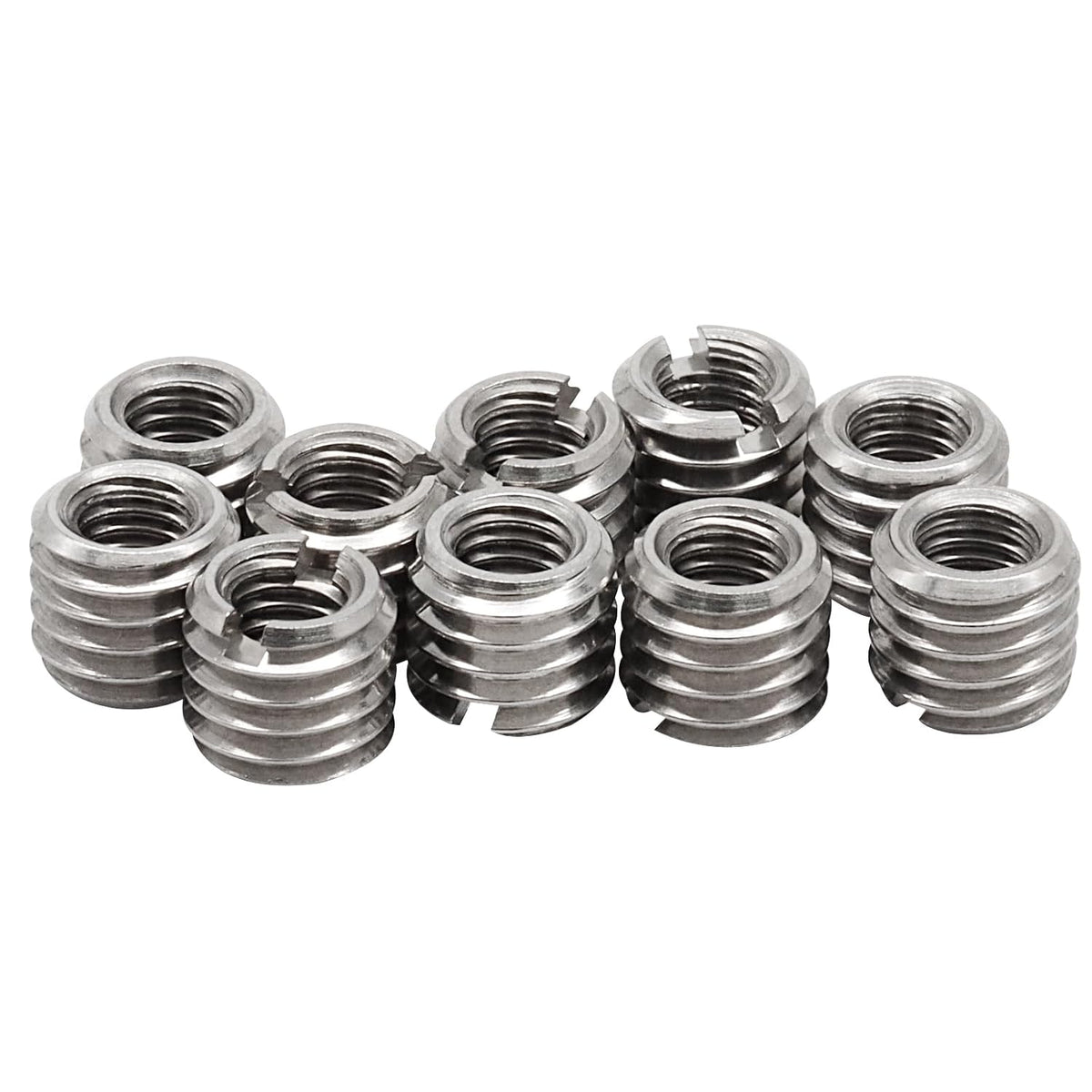 10Pcs Self Tapping Thread Inserts, Stainless Steel M5 Female M8 Male