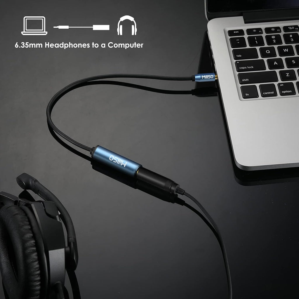 1/4 to 3.5mm Headphone Adapter, TRS 6.35mm Female to 3.5mm Male 1/8 to 1/4 Stereo Audio Adapter for Amplifiers