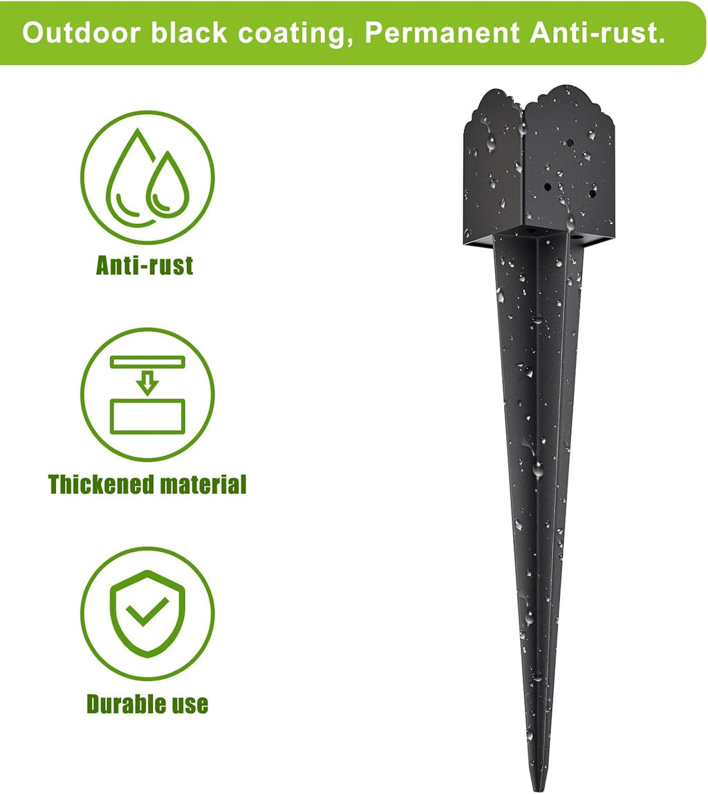 4x4 Post Anchor Ground Spike Heavy Duty for Fence Mailbox Railing