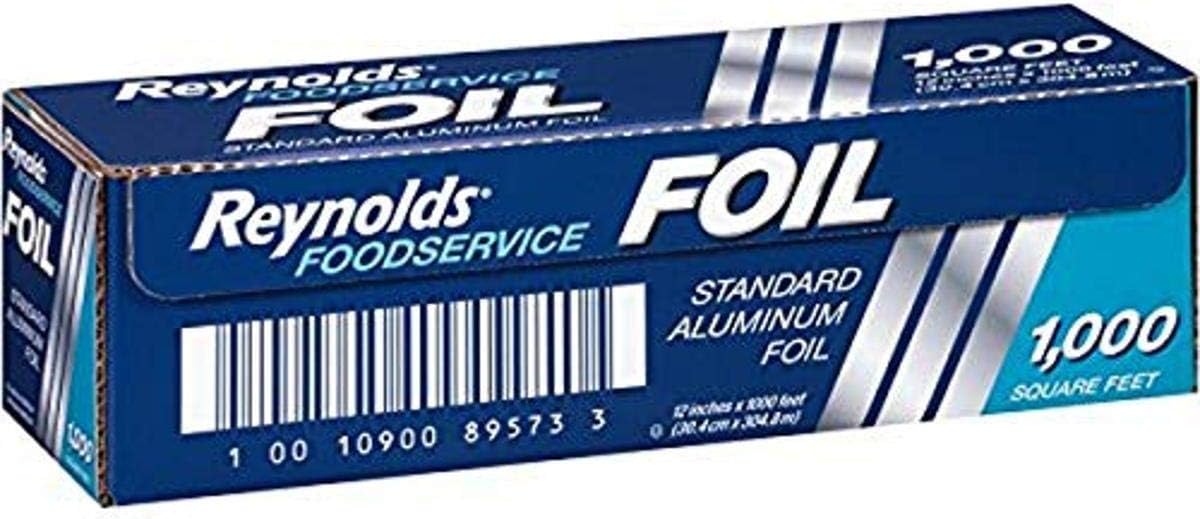 Wrap Foodservice Aluminum Foil Roll, Built-In Cutter, 1000sq ft