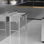 Commercial 304 Stainless Steel Sink 2 Compartment Free Standing Utility Sink for Garage, Restaurant, Kitchen, Laundry