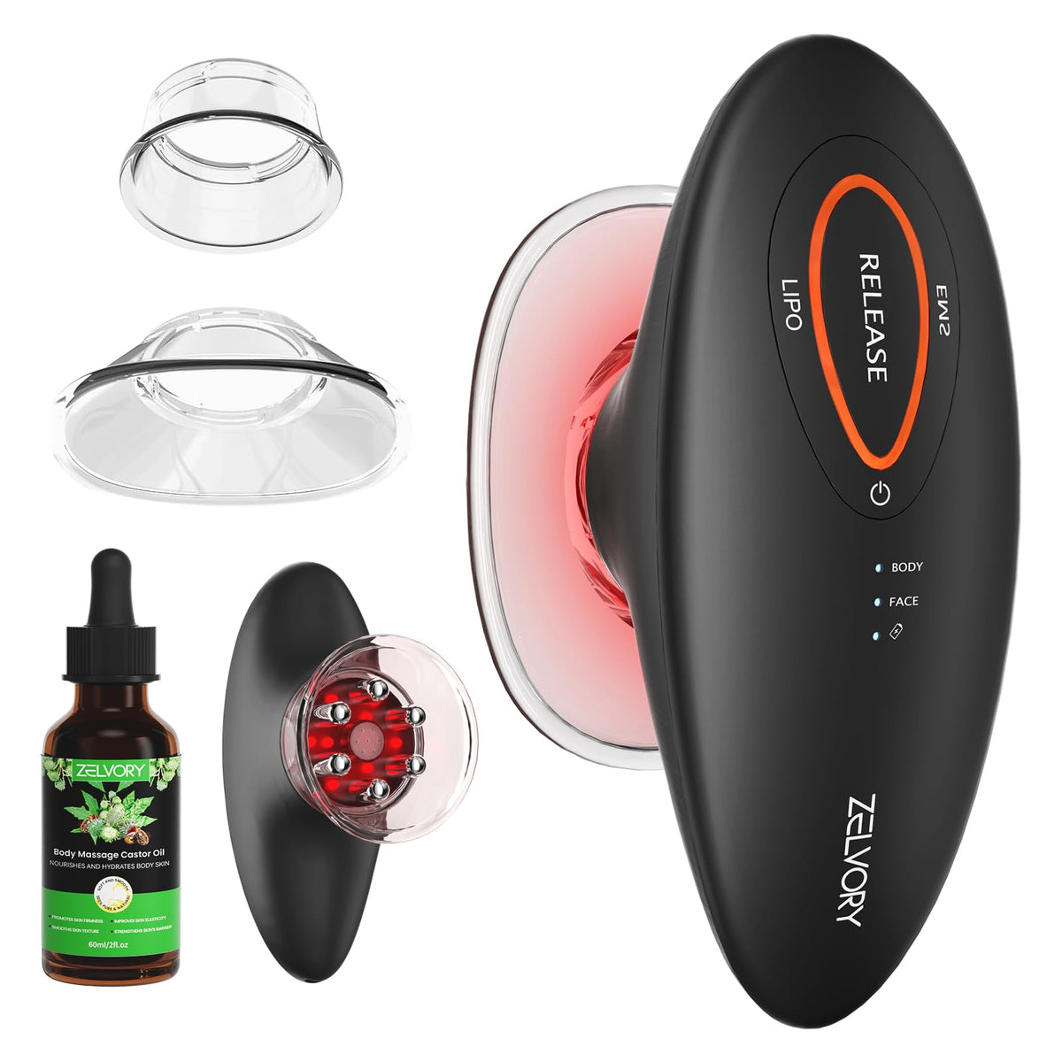 3-in-1 Body Sculpting Machine with Red Light, Vacuum & Microcurrent