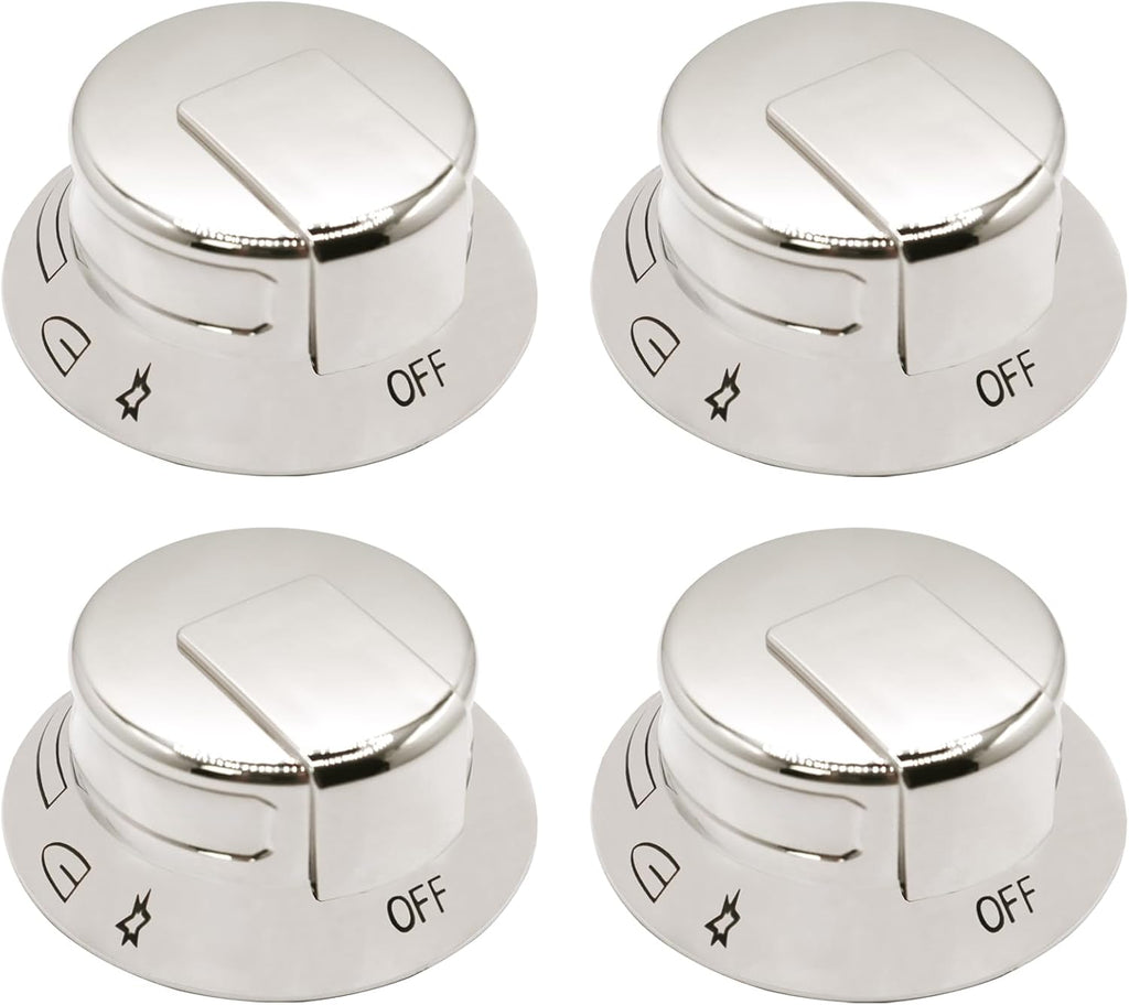4Pack 318569904 Cooktop Burner Control Knob Compatible with Frigidaire Electrolux Replaces 3514026 AP5809436 PS9495257 EAP9495257