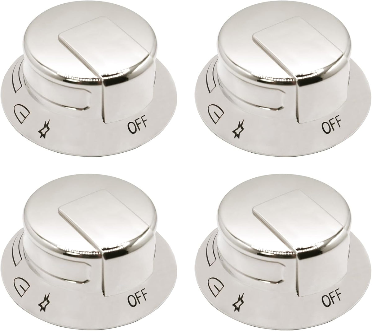 4Pack 318569904 Cooktop Burner Control Knob Compatible with Frigidaire Electrolux Replaces 3514026 AP5809436 PS9495257 EAP9495257