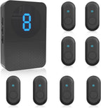 Caregiver Pager Wireless Call Button System Call Bell Alert Button Wireless Calling System for Elderly at Home/Deaf