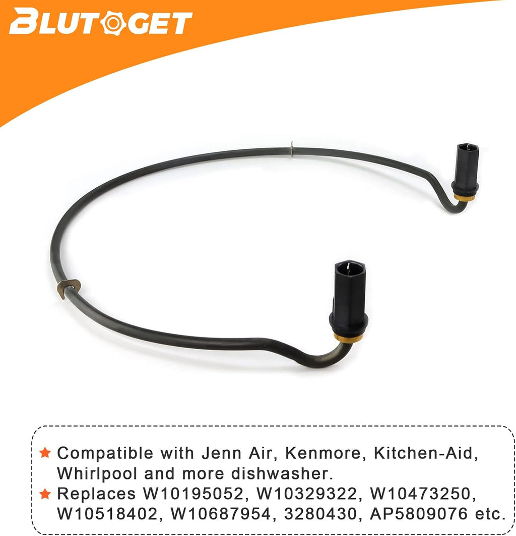 2026 Upgraded W10703867 Dishwasher Heating Element by Blutoget- Fit for Whirlpool Kitchen.Aid Ken.more Dishwasher - Replaces AP5809076 W10696509 W10195052 W10329322 W10473250 W10518402 W10687954