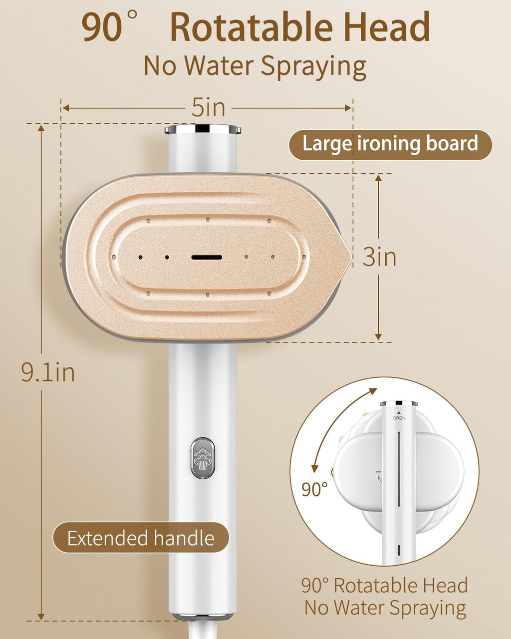 Steamer for Clothes, 2-in-1 Steam Iron for Clothes, 1200W Handheld Steamer 10s Heat-Up, Travel Steamer Fast Wrinkle