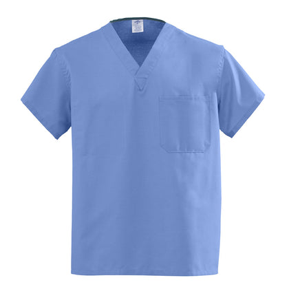 AngelStat Unisex Reversible V-Neck Scrub Top, 2 Pockets, Jade, Size Medium