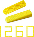 Tile Leveling Wedges 1260 pieces Reusable Tile Leveler System for 1/8" 1/12" 1/16" 1/32"tile Spacers, Tile Leveler