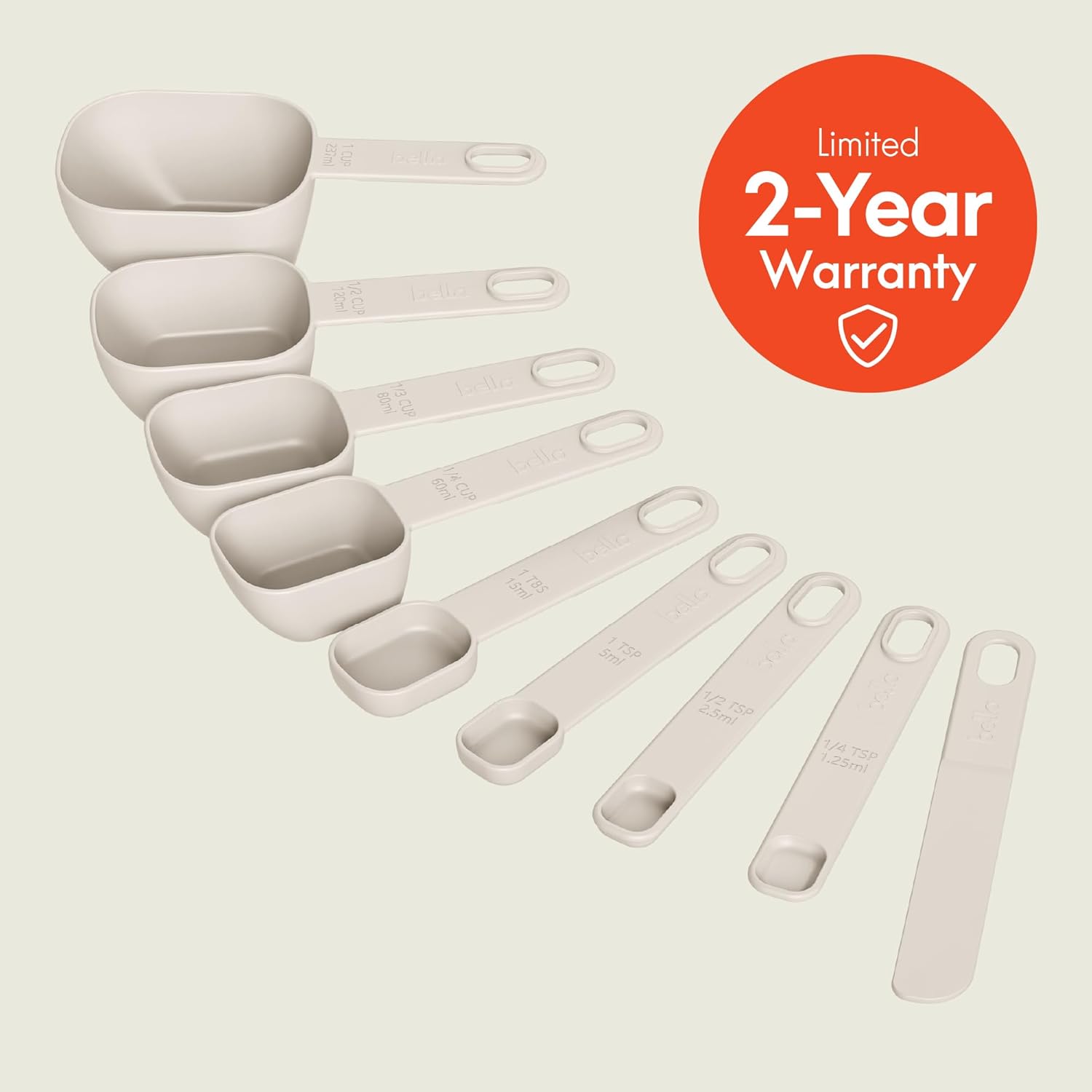 9-Piece Nested Measuring Cups & Spoons Set, Stackable, 4 Cups, 4 spoons, 1 Leveler, Non-slip handles, Kitchen Cooking