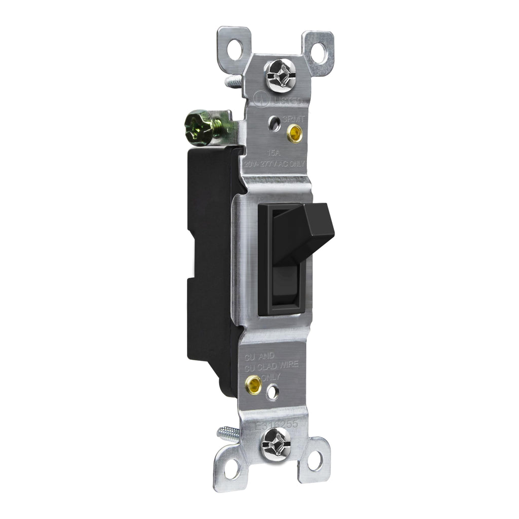 ENERLITES 10 Pack Toggle Light Switch, Single Pole Wall Switch, Black