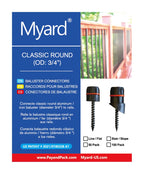 3/4" Round Baluster Connectors for Stairs, 'O' Silicone Seal Design