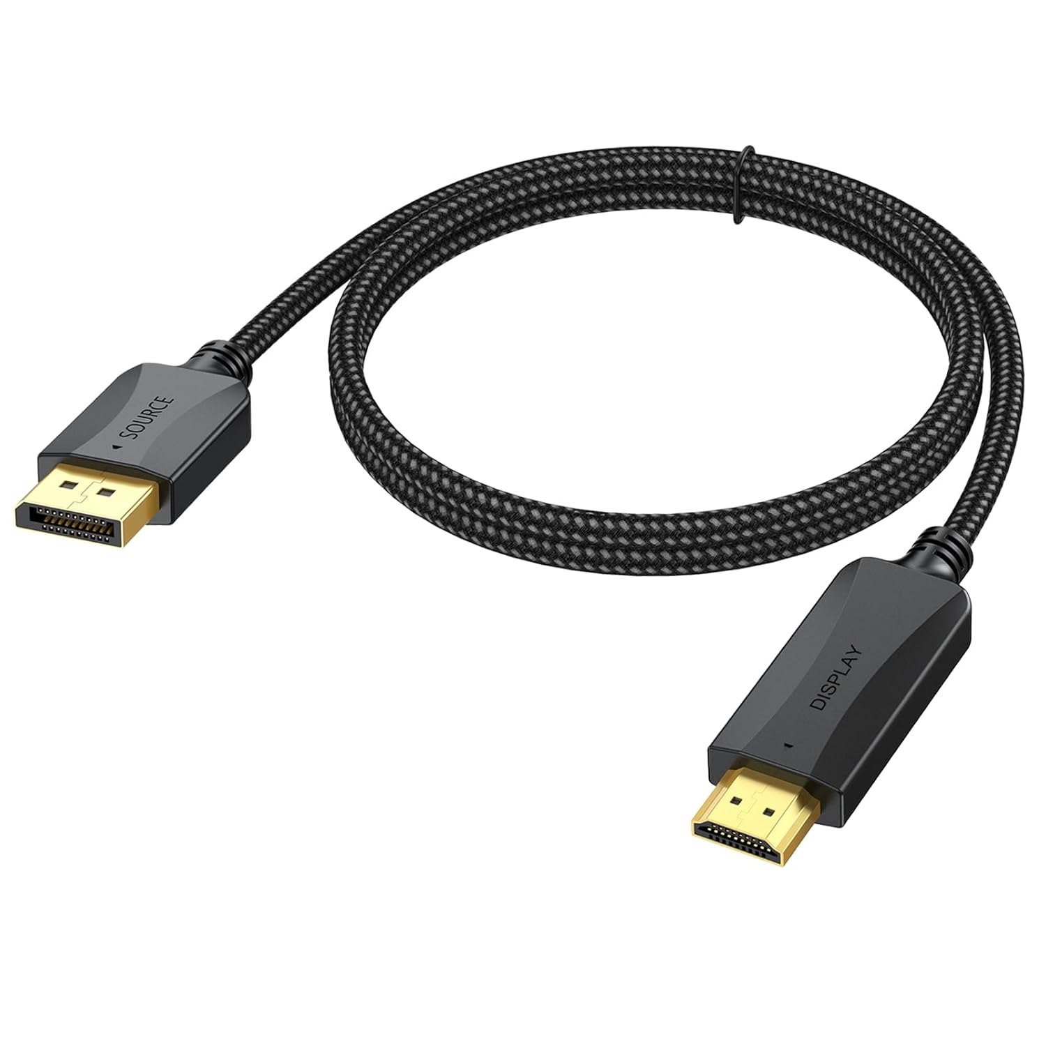 DisplayPort to HDMI Cable 4K 1.5 Feet, Short DP (Display Port) to HDMI Cable Adapter Male to Male Support Video and