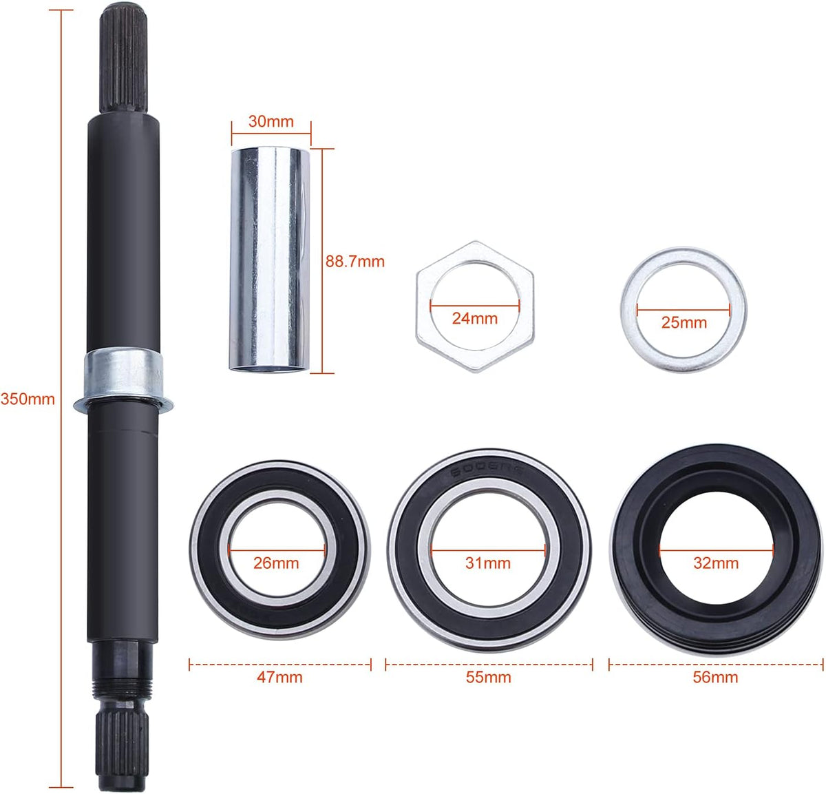 W10435302 Tub Shaft & Bearing: Compatible with Whirlpool Cabrio Washer Washing Machine