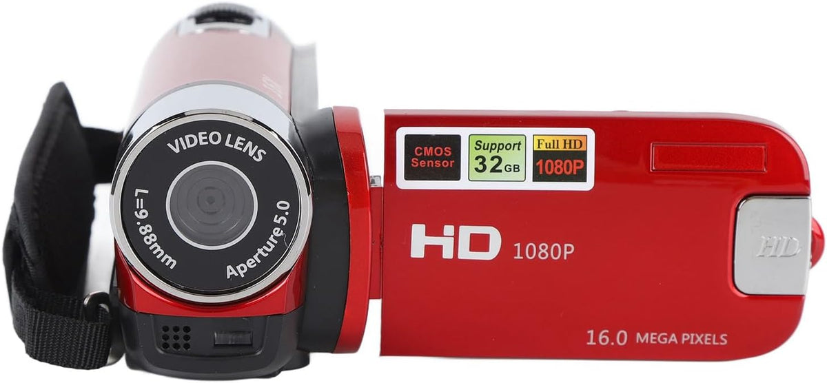Video Camera Camcorder, 1080P 16MP DV Camera Vlogging Recorder, 2.7in TFT 270 Degree Rotatable 16X Zoom Digital