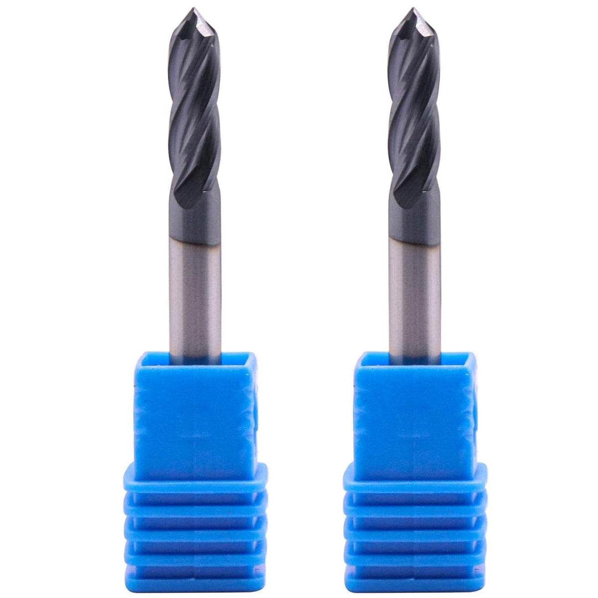 2Pcs 3/16" 4 Flute 90 Degree Solid Carbide Drill Mill - AlTiN Coated