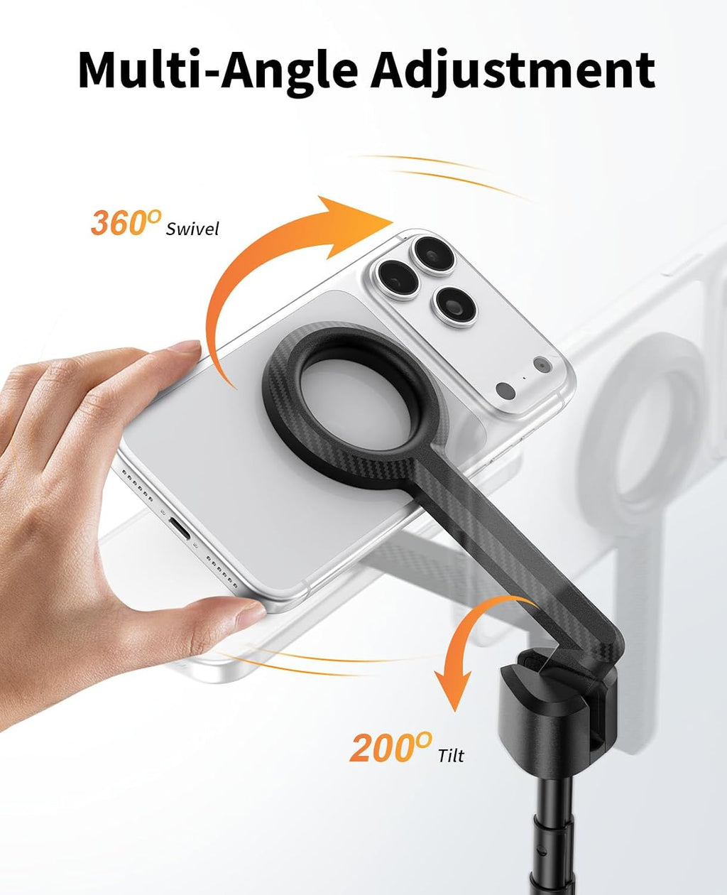 Magnetic Tripod for iPhone, Selfie Stick Monopod Tripod for Magsafe, 360° Rotatable Travel Tripod Heads Cell Phone