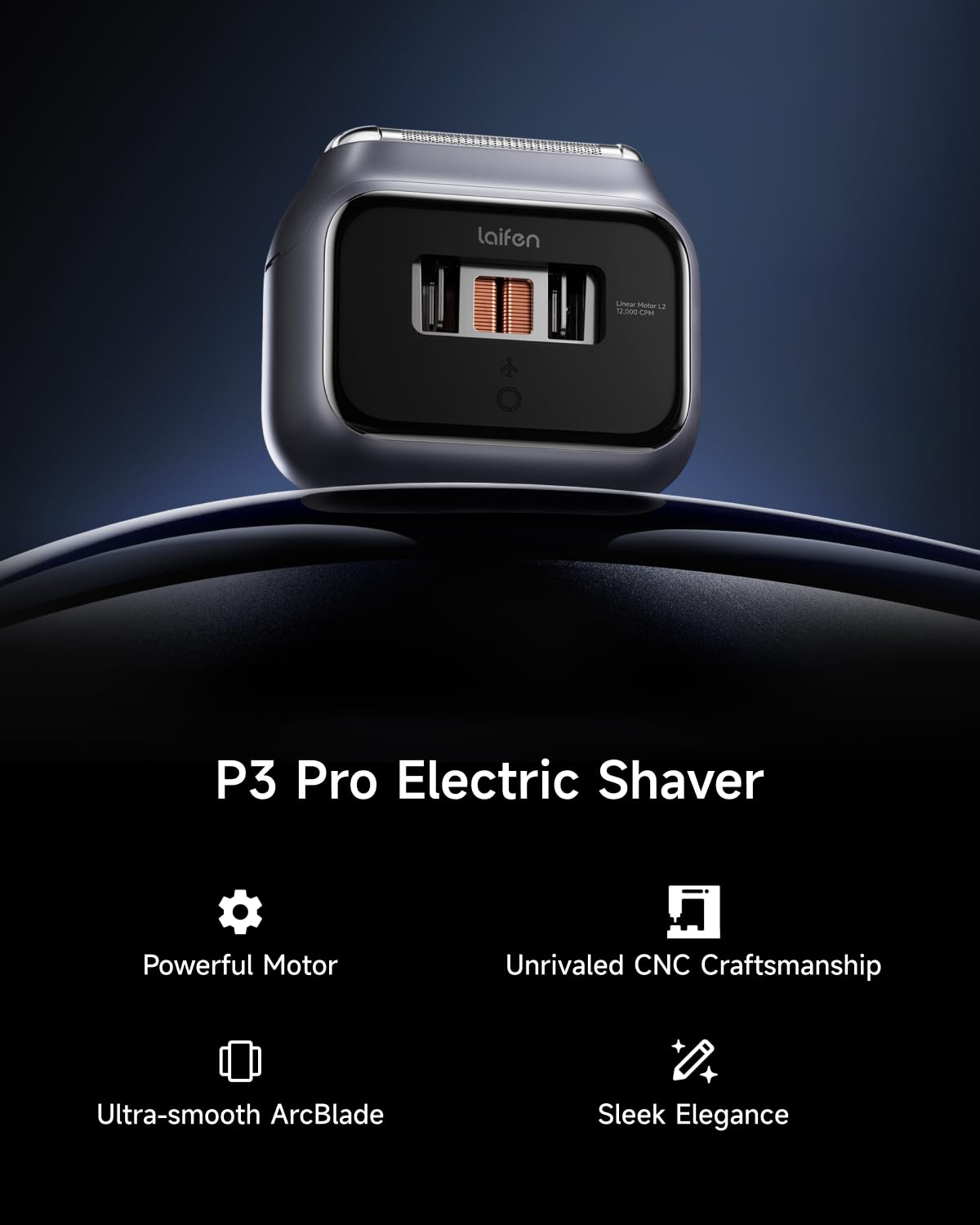 P3 Pro 3-Blade Travel Electric Shaver for Men Face, Space Gray Razor