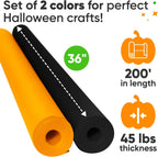 36" x 1200" (100 ft) Halloween Crafts Kraft Paper Rolls Set, 45 Lbs - Orange, Black Kraft Paper - Made in USA Colored