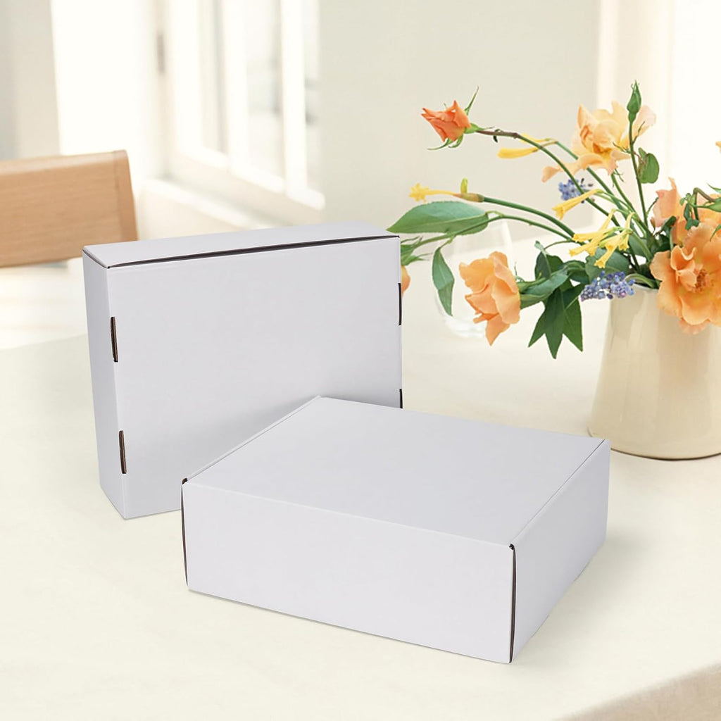12x10x4 inches Shipping Boxes Set of 15, White Corrugated Cardboard Box for Mailing, Packaging, Small Business