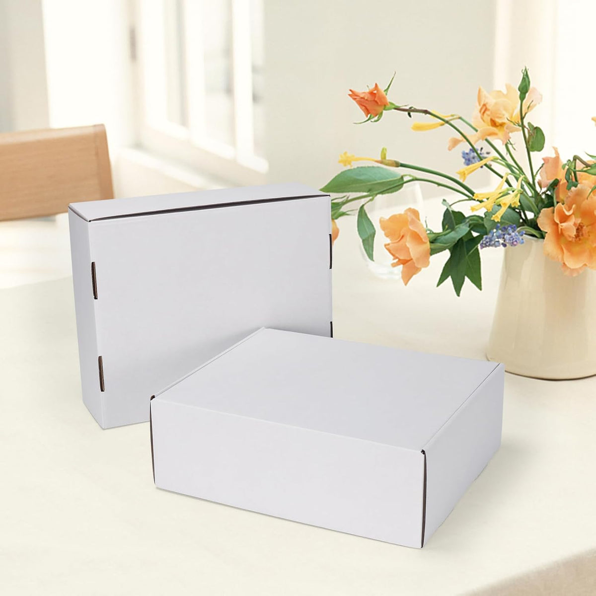 12x10x4 inches Shipping Boxes Set of 15, White Corrugated Cardboard Box for Mailing, Packaging, Small Business