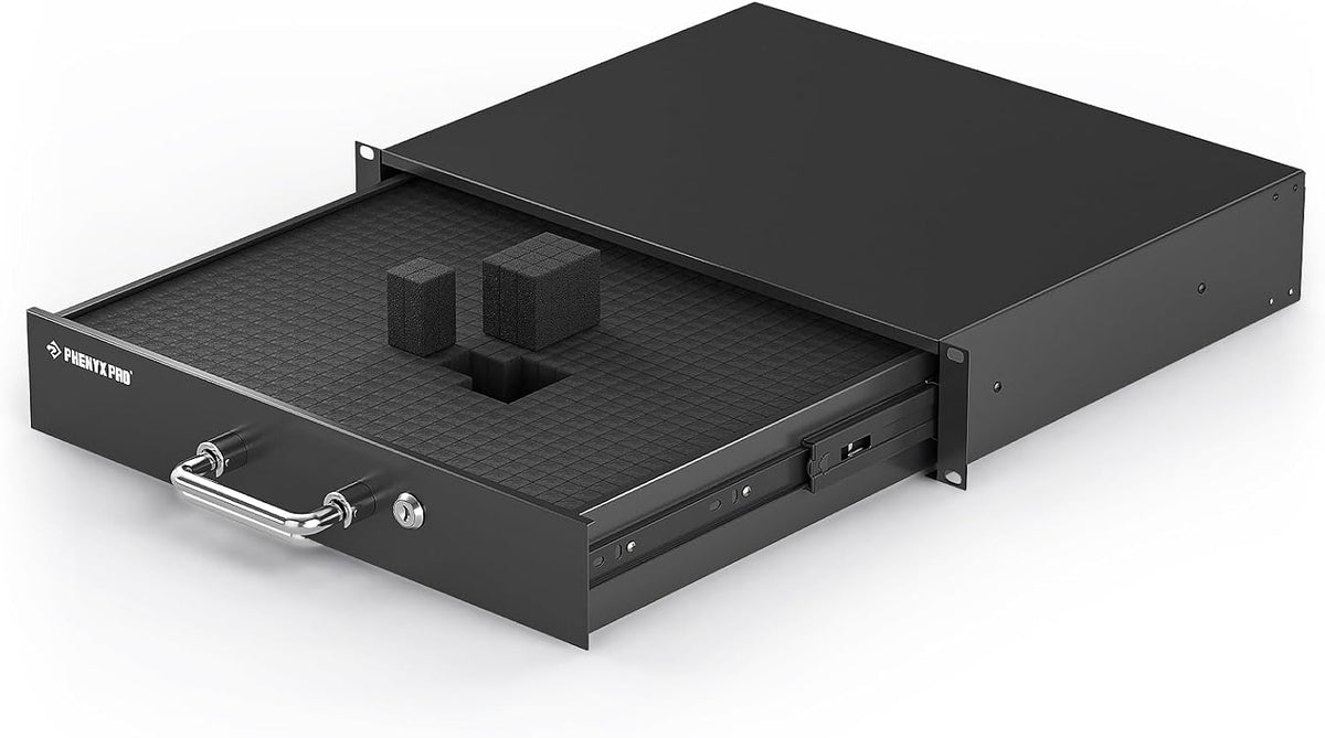 Phenyx Pro 2U Locking Rack Drawer for 19-Inch Rack PRDWR-2U