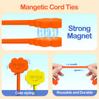SOOOEC Magnetic Cable Ties 32 Pack, Cute Cloud 7.2" Silicone 8 Colors