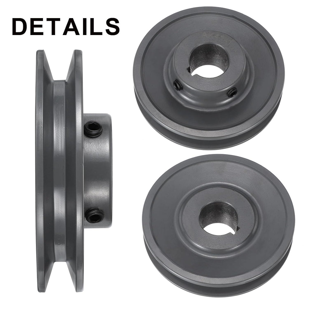 uxcell AK41-1 V-Belt Sheave 1" Bore, 3.95" OD, Single Groove Web Sheave