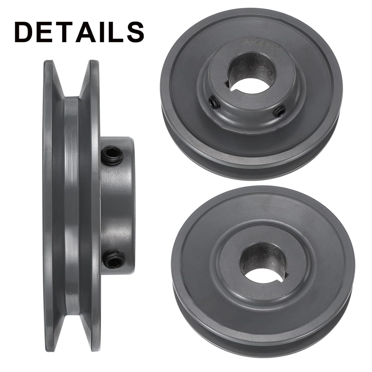 uxcell AK41-1 V-Belt Sheave 1" Bore, 3.95" OD, Single Groove Web Sheave