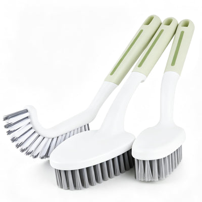 3 Pack Heavy Duty Scrub Brush for Cleaning & Grout Brush (Green)