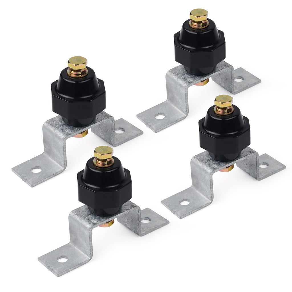 4PCS 2500V Standoff Insulators with Ground Bus Bar Mounting Brackets (2" Black Insulator)