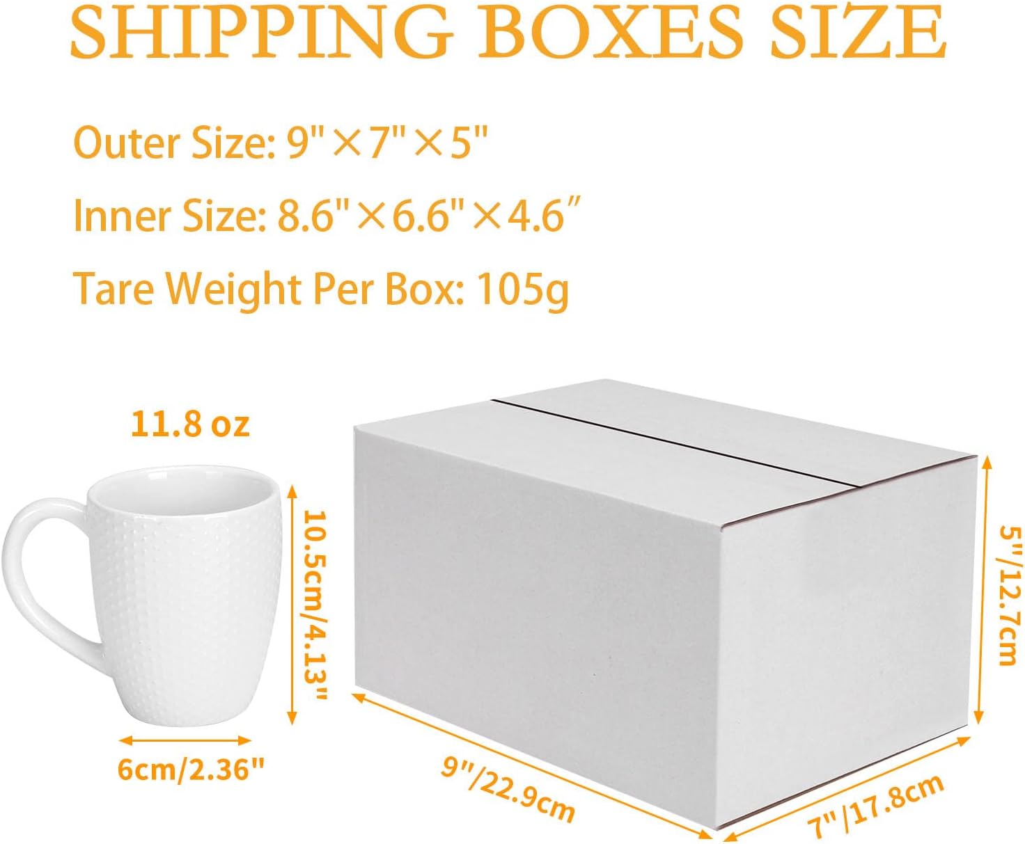 9x7x5 Shipping Boxes Set of 30, White Corrugated Cardboard Box for Mailing Business Packaging