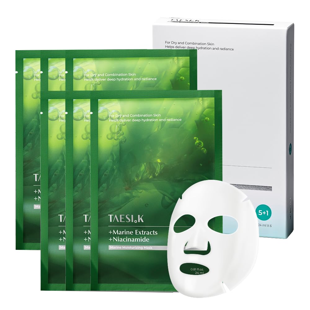 Daily Refresh Hydrating Sheet Mask (6ea), Dewy Glow Niacinamide Face Mask, Dry, Dehydrated&Sensitive Skin, Soothing