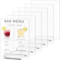 8x10 Inch Acrylic Sign with Stand-6 Pack Clear Blank Acrylic Sheets with Stand, DIY Clear Table Signs Blank for
