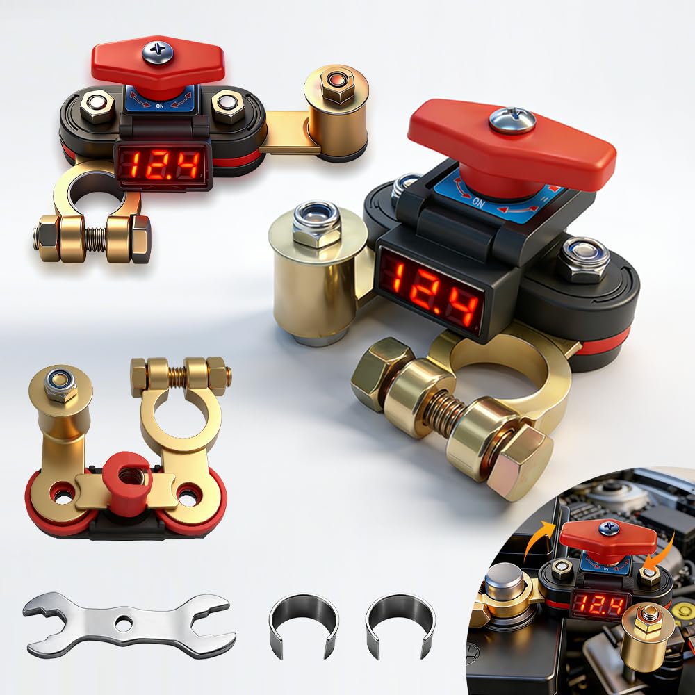 TAINECTC 2 Pcs Battery Disconnect Switch with LED for Battery Anti-Drain