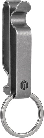 KM00 Titanium Belt Loop Keychain Clip | Double Side Quick Release Key Holder with Detachable Key Ring