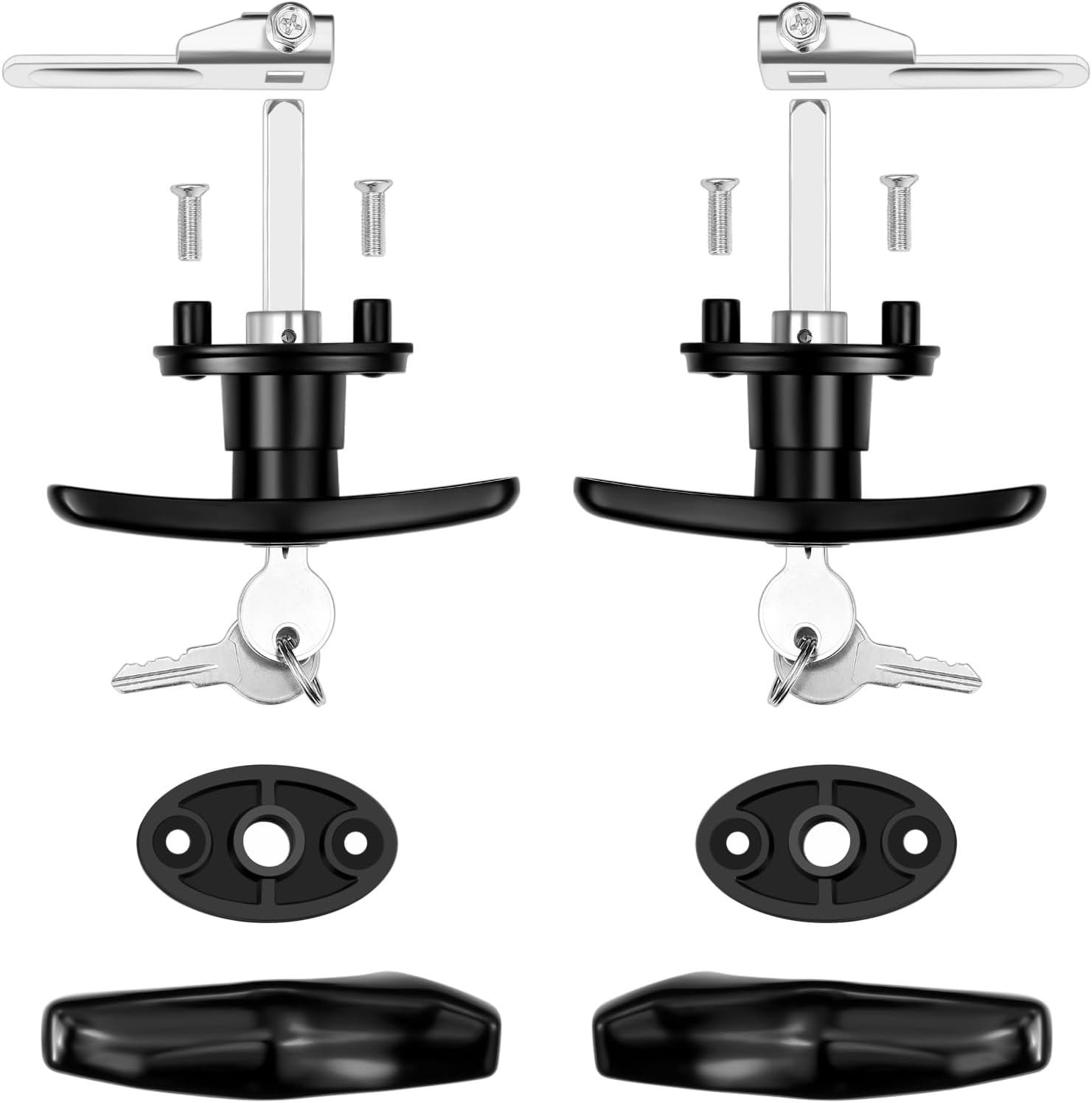 Truck Cap Latch T Handle Lock Matching Set Truck Cap Topper Camper Shell T-Handle Lock Complete Set Key Alike(Left &