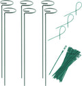 Plant Stake Support - 6 Pack, Garden Single Stem Support Stake Plant Cage Support Rings, Single Stem Plant Support