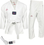 TKD Taekwondo Dobok Gi Kimono with Belt 8 oz Dojo Uniform Sizes 00-6