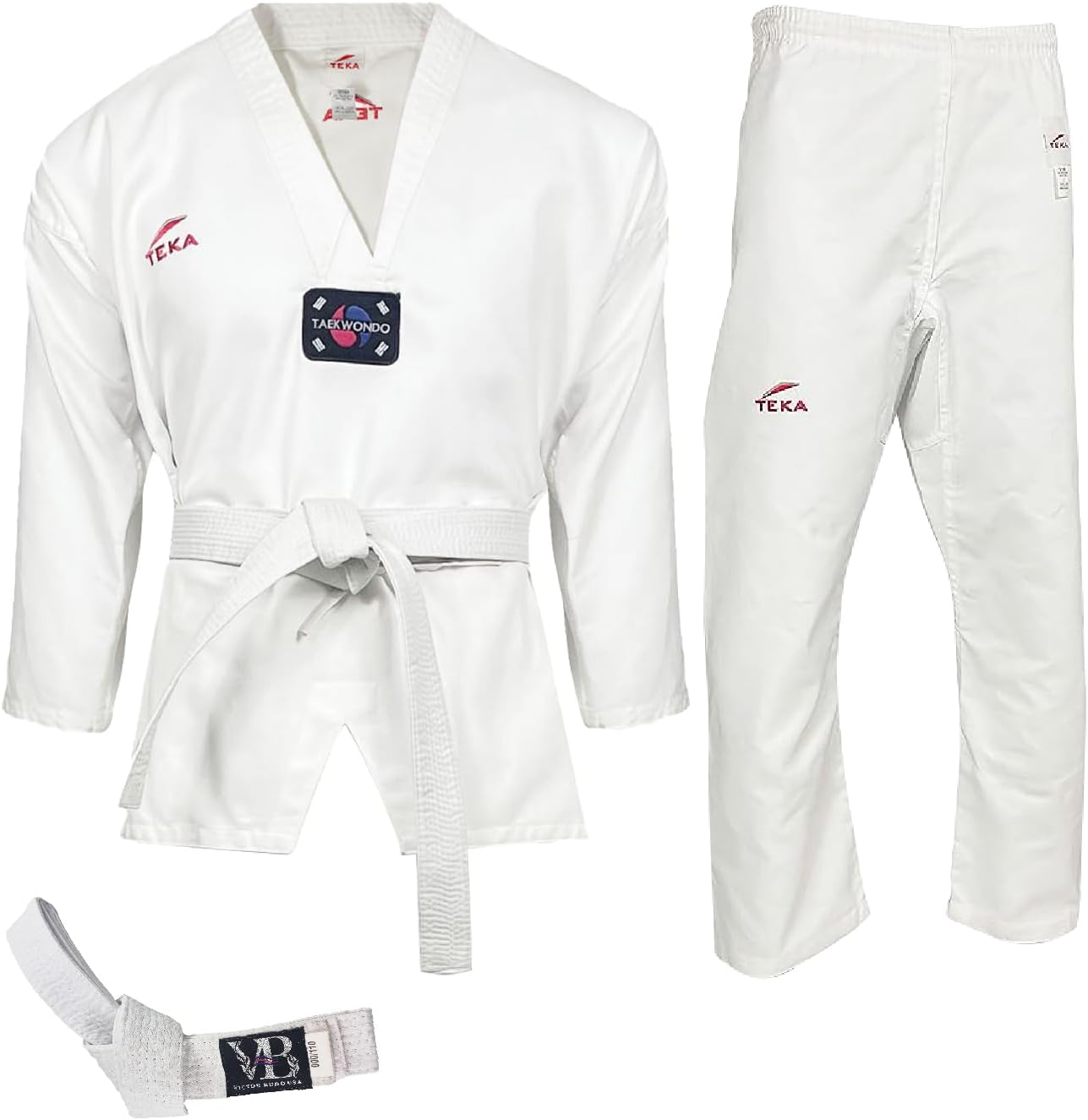 TKD Taekwondo Dobok Gi Kimono with Belt 8 oz Dojo Uniform Sizes 00-6