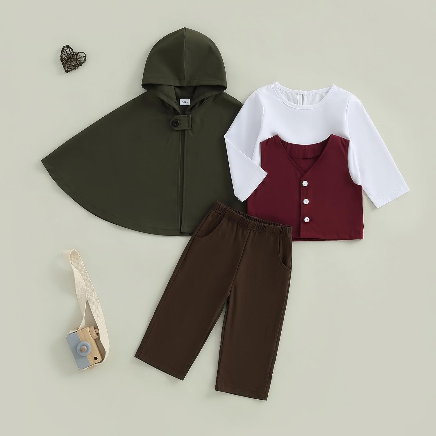 Infant Toddler Baby Boys Halloween Costume Medieval Ring Bearer Long Sleeve Shirt Vest Cloak and Pants 4pcs Outfit Set
